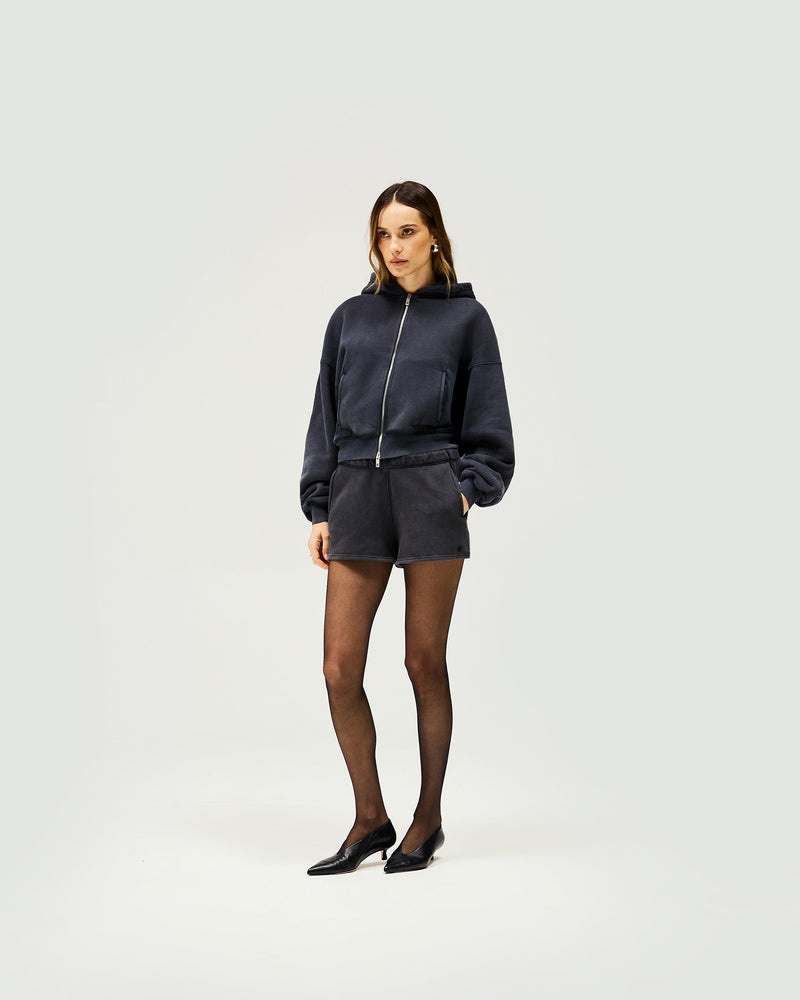 Initial Washed Shorts - Washed Black