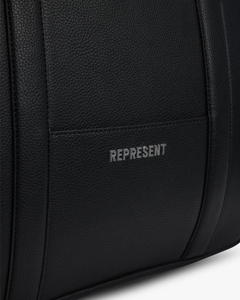 Faux Leather Holdall - Jet Black