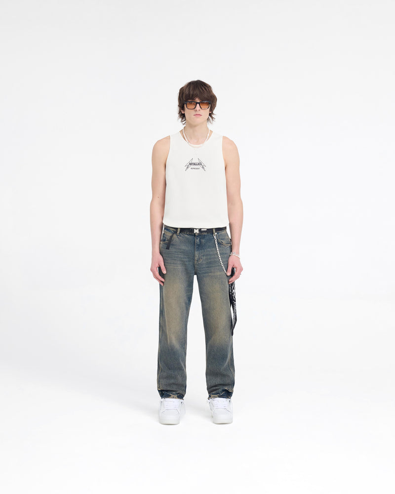 Represent X Metallica Local Crew Vest - Flat White