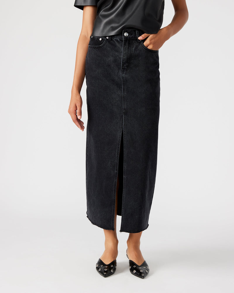AVANI DENIM SKIRT BLACK