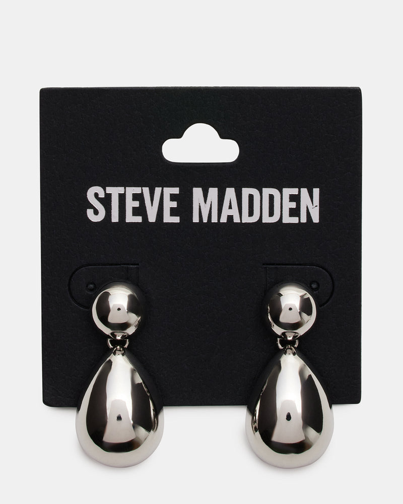 DOUBLE TEARDROP EARRINGS SILVER