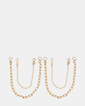 CRYSTAL CHAIN EARRINGS SET GOLD
