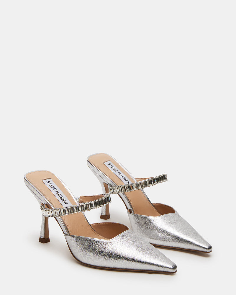 BRECKI SILVER LEATHER RHINESTONES - SM REBOOTED