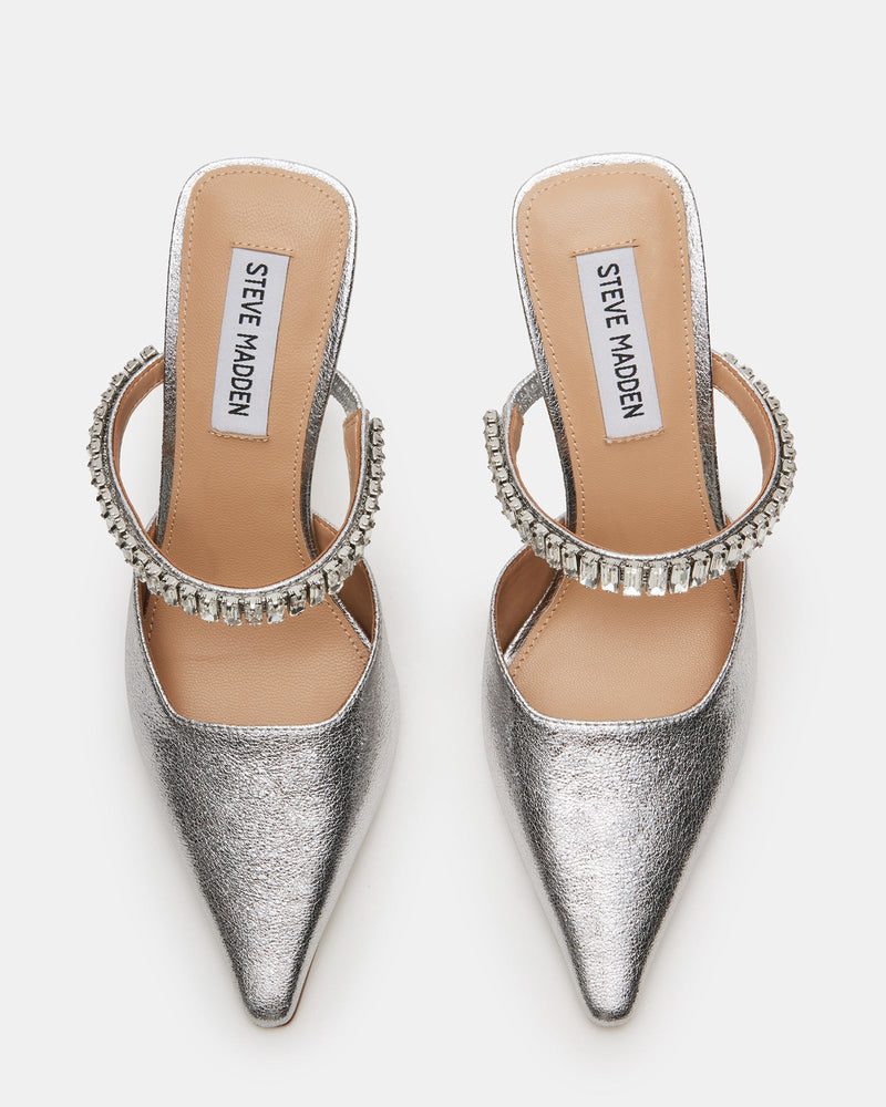 BRECKI SILVER LEATHER RHINESTONES - SM REBOOTED