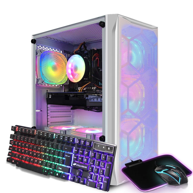 STGAubron Gaming PC Desktop, Intel Core i7, RX 580 8G, 16G RAM,1T SSD, WiFi 6, BT 5.3, RGB Fan x4, Win 11 Home