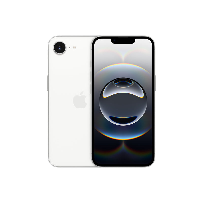 Straight Talk Apple iPhone 16e, 128GB, White - Prepaid Smartphone