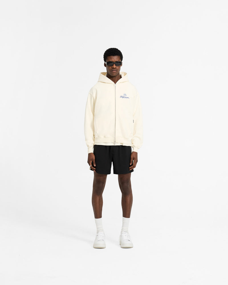 Permanent Vacation Zip Up Hoodie - Antique White