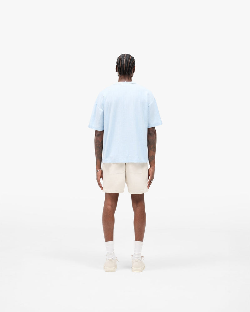 Slub Script T-Shirt - Ice Blue
