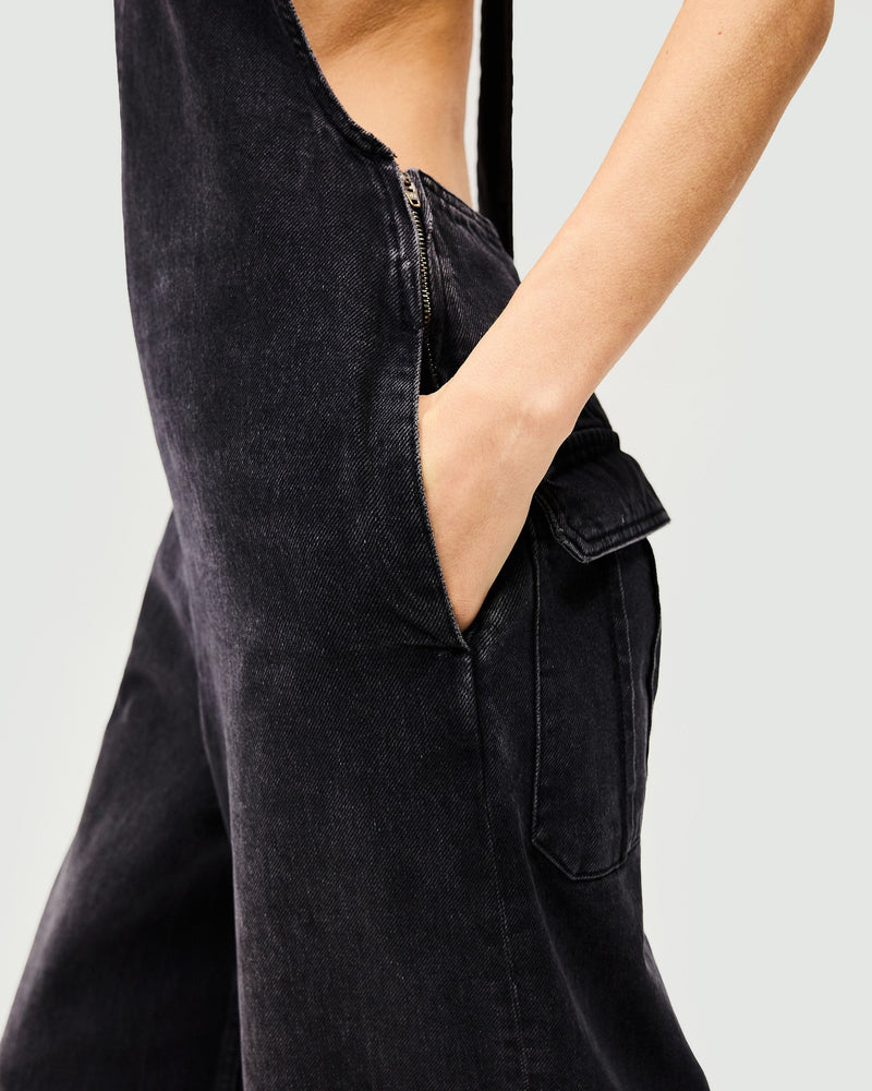 Voltage Denim Jumpsuit - Washed Black