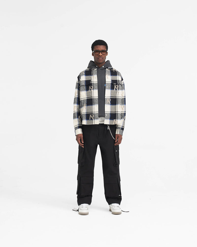 All Over Initial Flannel Shirt - Blue Check