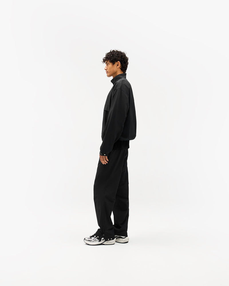 Initial Nylon Track Jacket - Black