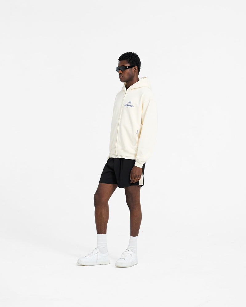 Permanent Vacation Zip Up Hoodie - Antique White