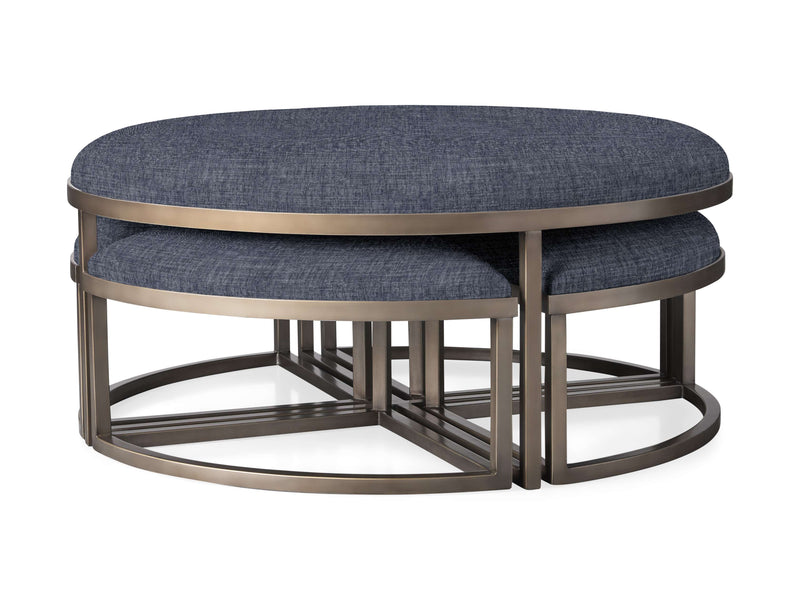 Palmer Upholstered Round Nesting Ottoman