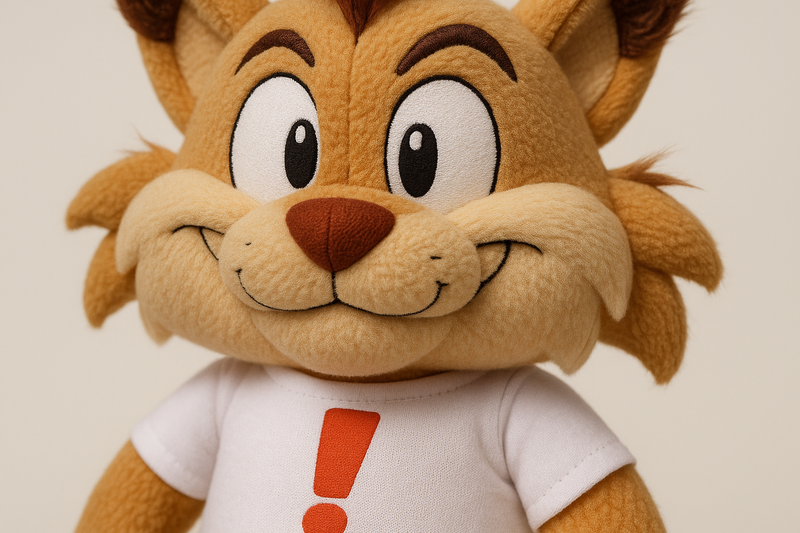 Bubsy Plush - Close-Up Detail Shot
