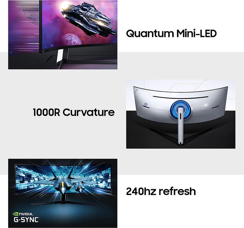 SAMSUNG 49" Class Odyssey Neo G9 Dual QHD 240Hz 1ms G-Sync Compatible Quantum HDR2000 Curved Gaming Monitor - LS49AG952NNXZA