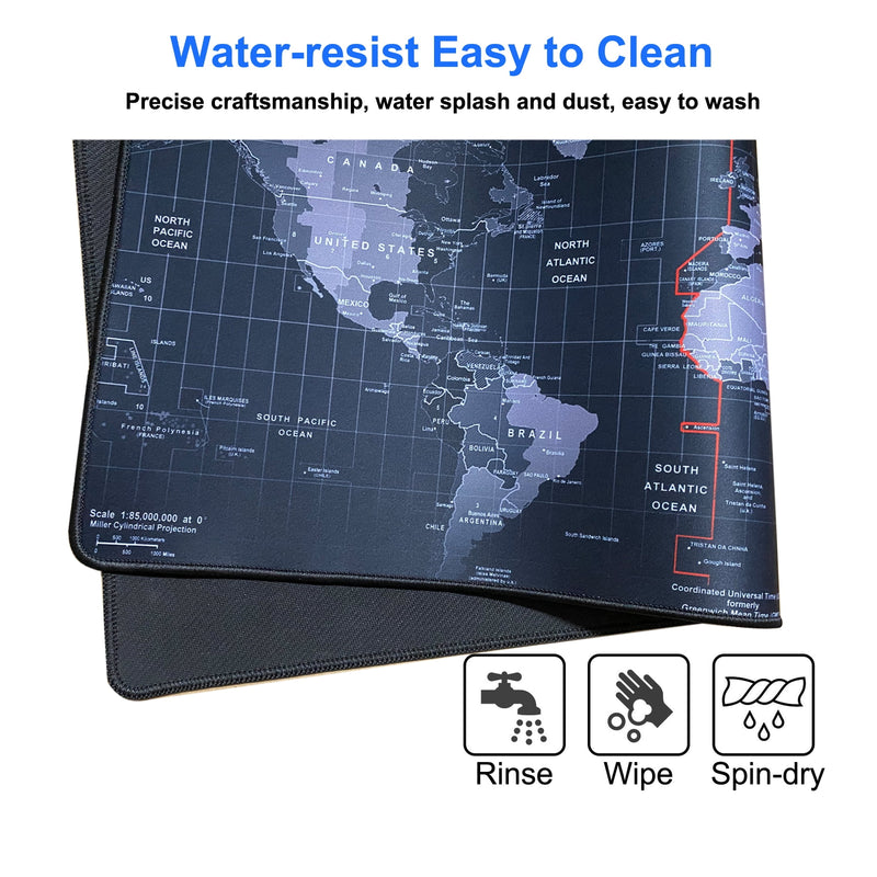 Cmhoo Gaming Mouse Pad 27.5x11.8IN Premium-Textured Non-Slip Rubber & Waterproof Mousepad with Stitched Edges for Gaming, Office & Home 70x30 Ditu02