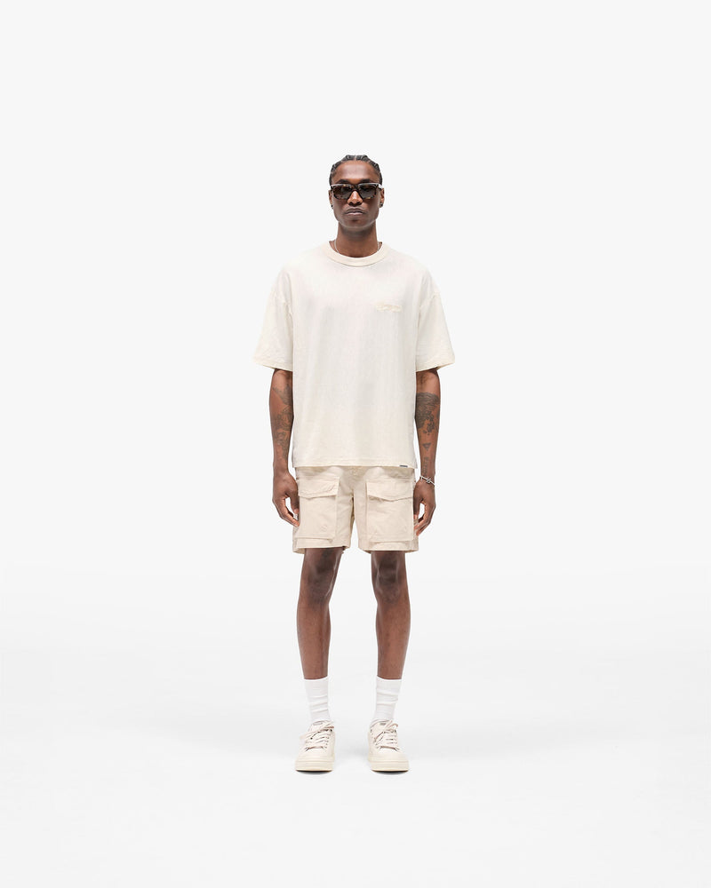 Slub Script T-Shirt - Aged White