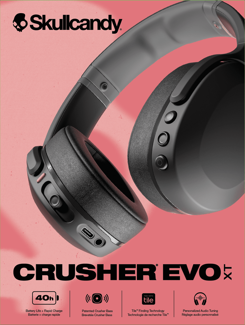 Skullcandy Crusher Evo XT Wireless over-Ear Headphones, Black