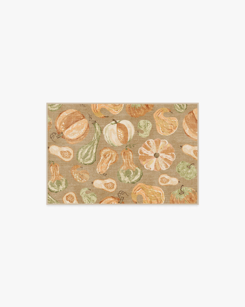 Harvest Veggies Orange & Green Flatwoven Rug