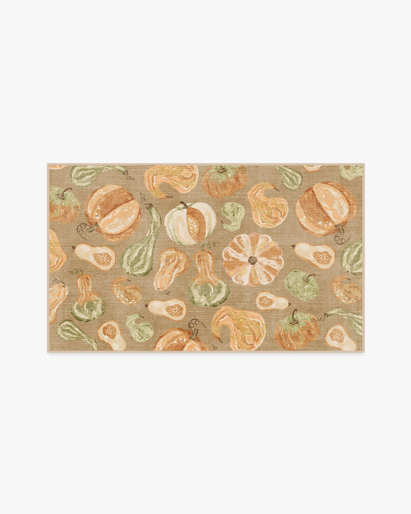 Harvest Veggies Orange & Green Flatwoven Rug