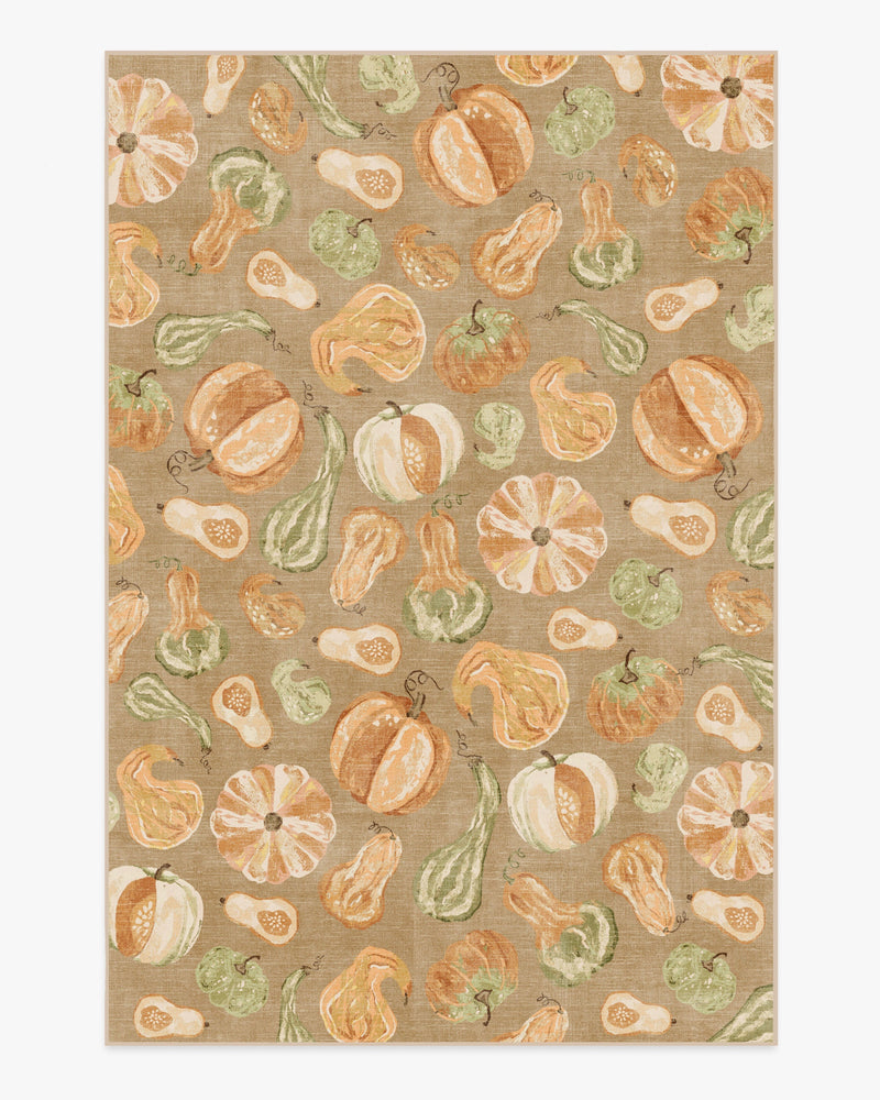 Harvest Veggies Orange & Green Flatwoven Rug