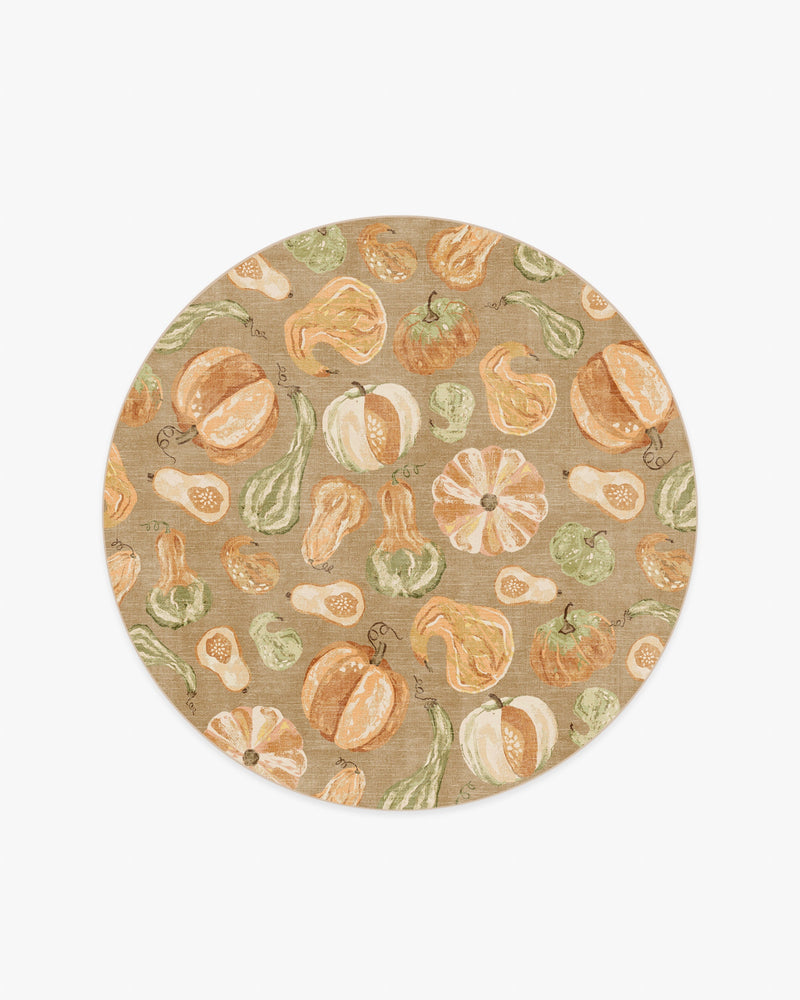 Harvest Veggies Orange & Green Flatwoven Rug