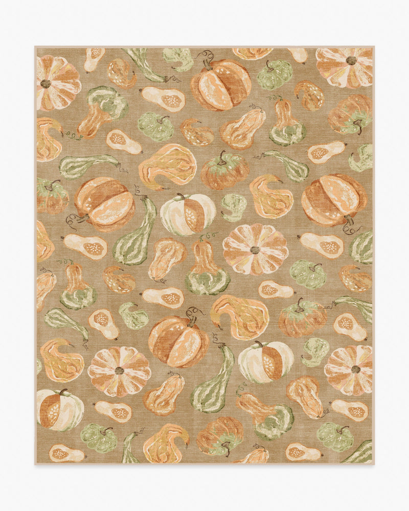 Harvest Veggies Orange & Green Flatwoven Rug