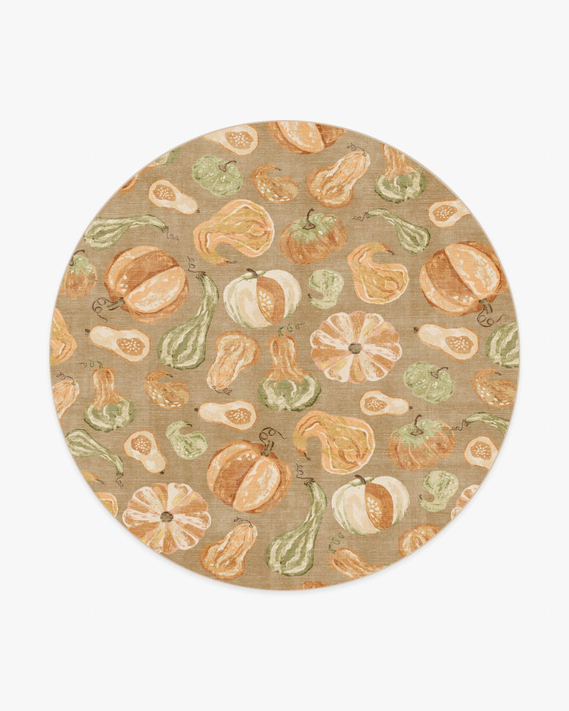 Harvest Veggies Orange & Green Flatwoven Rug