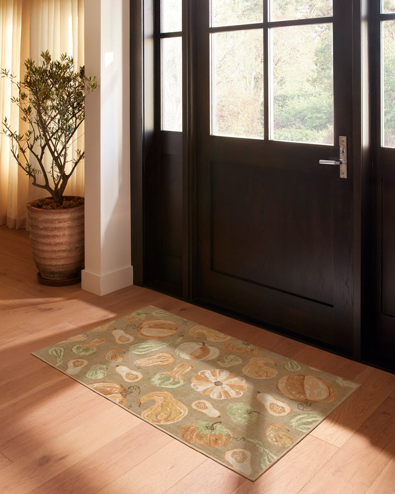 Harvest Veggies Orange & Green Flatwoven Rug