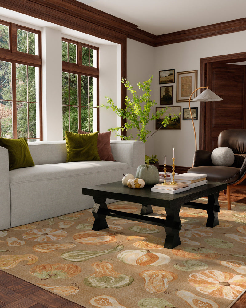 Harvest Veggies Orange & Green Flatwoven Rug