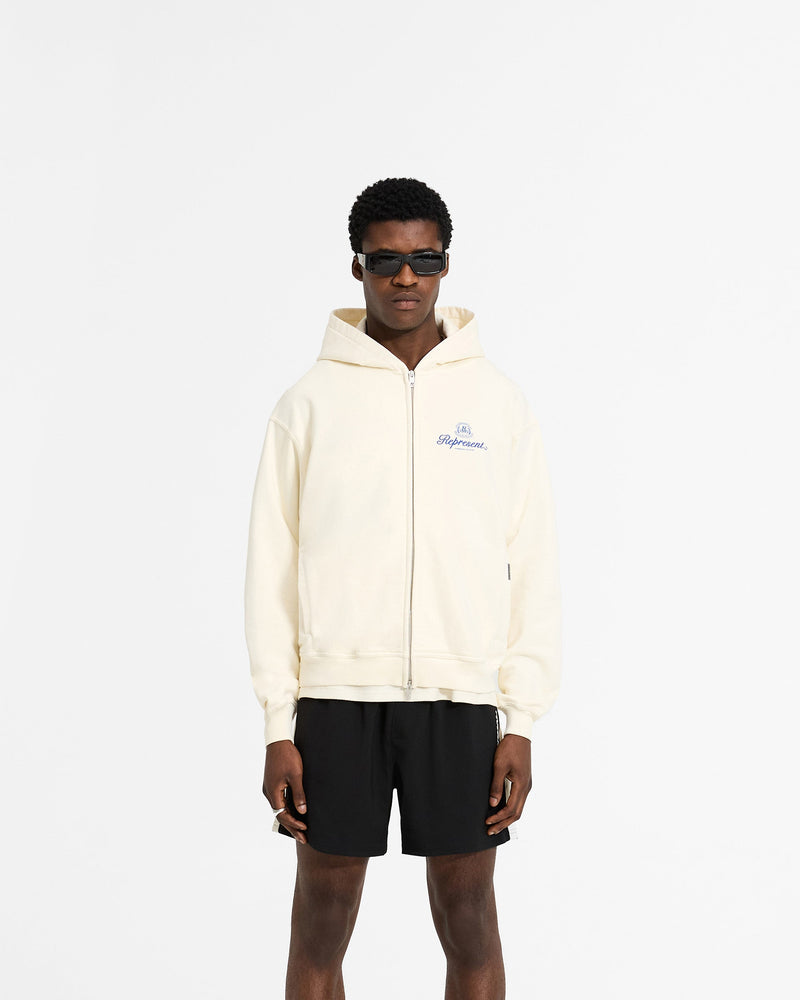 Permanent Vacation Zip Up Hoodie - Antique White