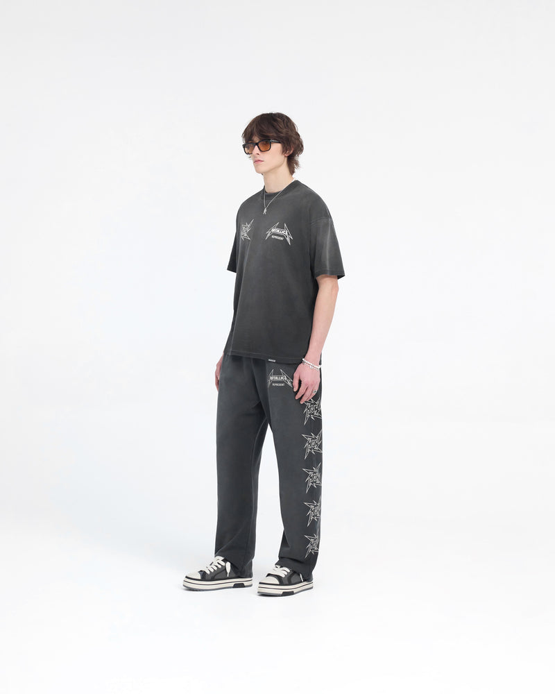 Represent X Metallica Local Crew T-Shirt - Stained Black