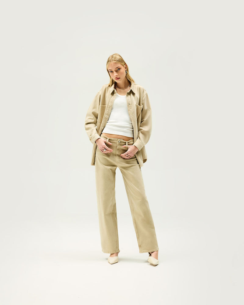 Denim Overshirt - Iced Latte