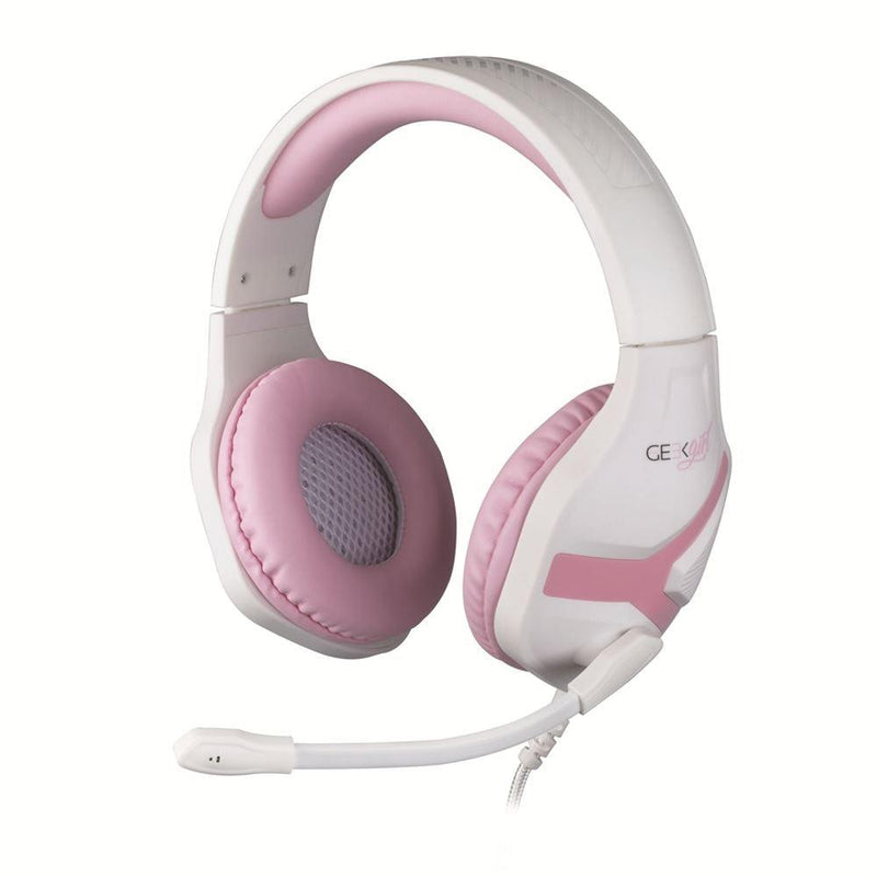Konix Geek Girl Crystal Gaming Headset Blanc and Rose