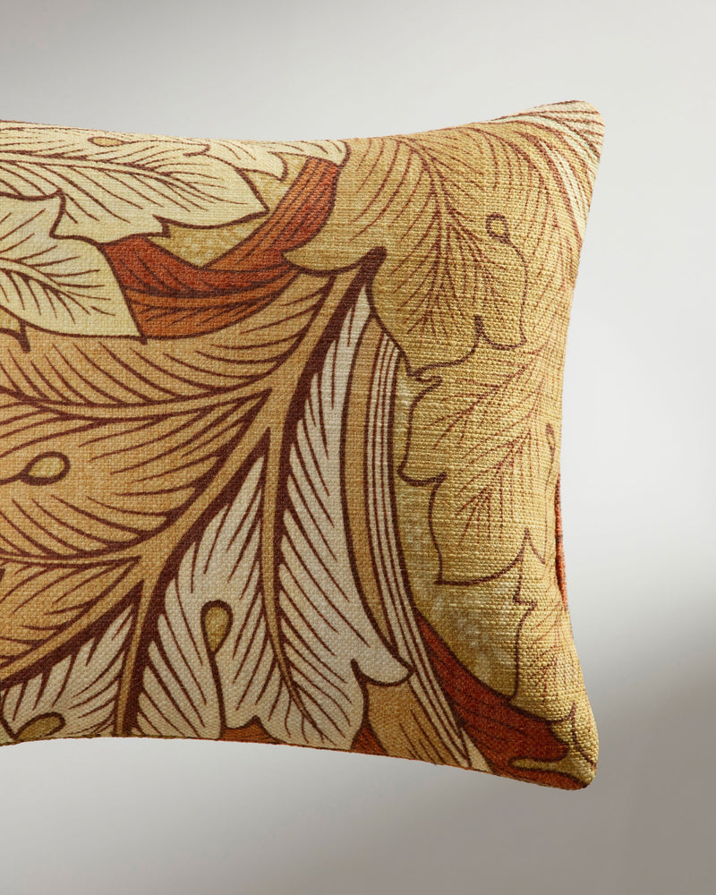 Acanthus Warm Neutral Woven Lumbar Throw Pillow by Morris & Co.