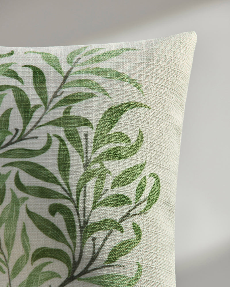 Willow Boughs Garden Sage Woven Throw Pillow by Morris & Co.