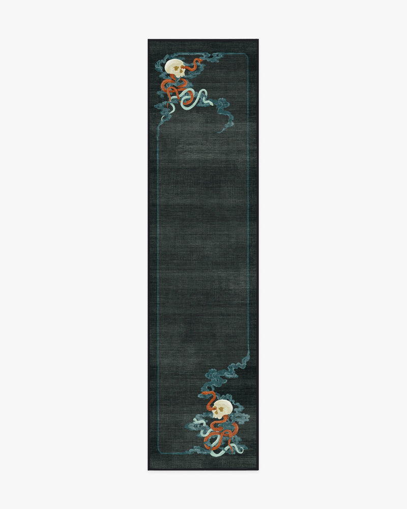 Serpentine Charcoal Flatwoven Rug