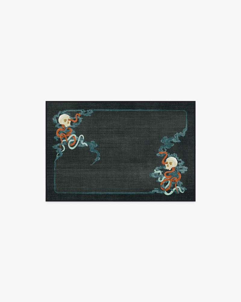 Serpentine Charcoal Flatwoven Rug