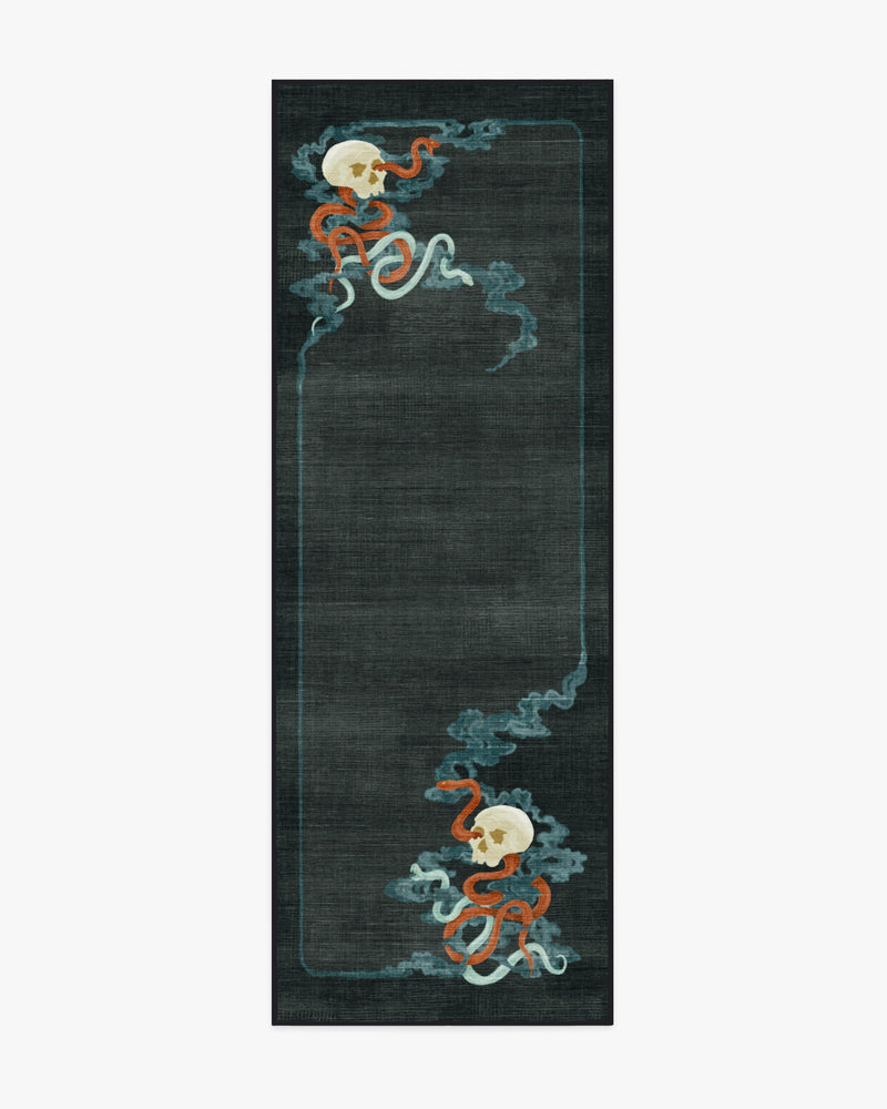 Serpentine Charcoal Flatwoven Rug