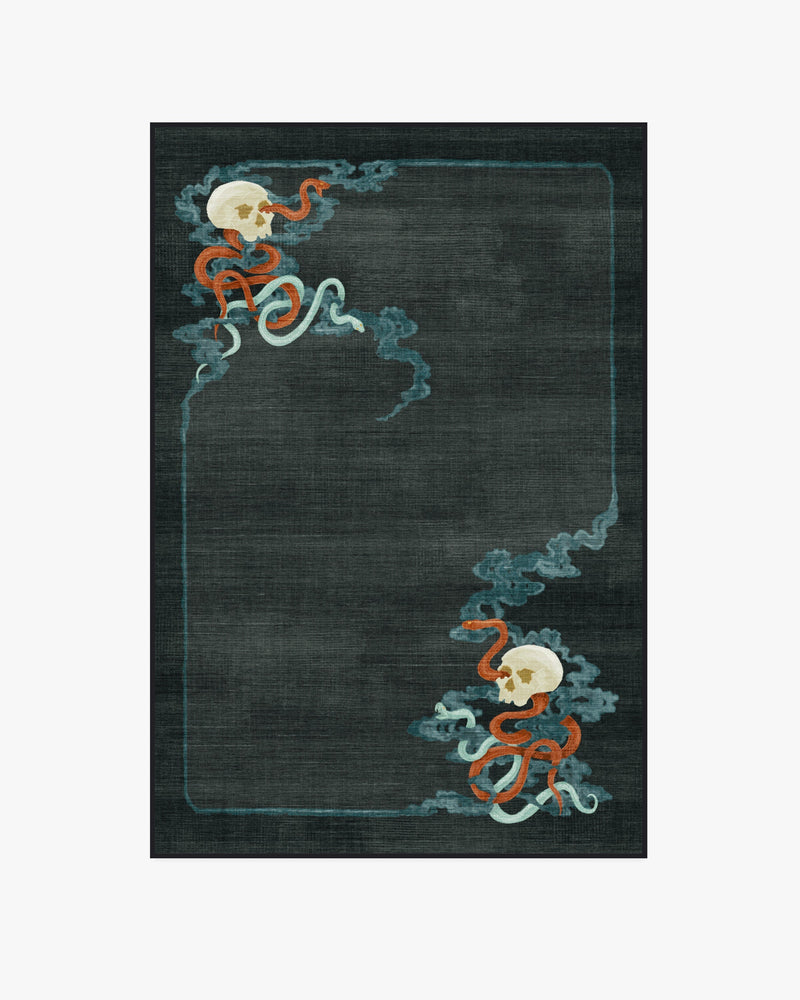 Serpentine Charcoal Flatwoven Rug