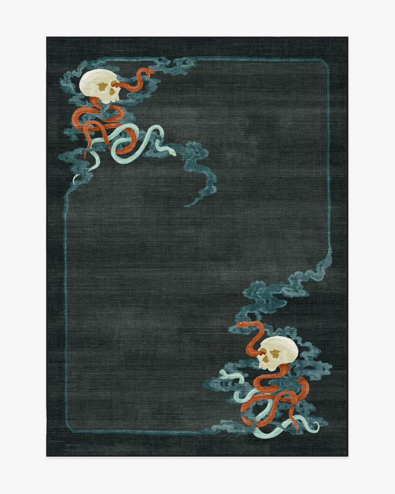 Serpentine Charcoal Flatwoven Rug