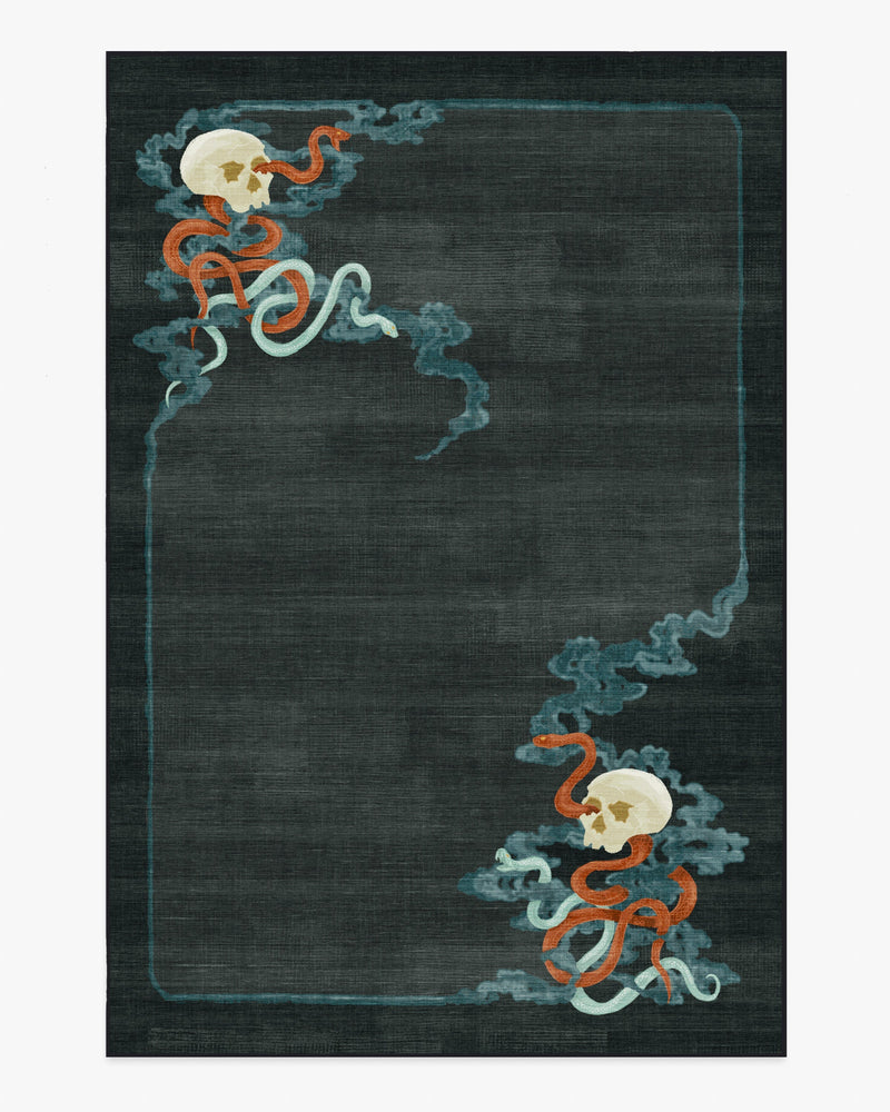 Serpentine Charcoal Flatwoven Rug