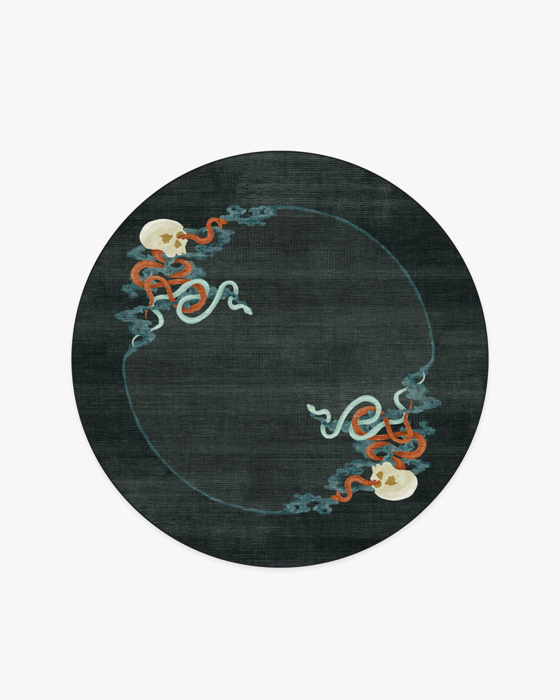 Serpentine Charcoal Flatwoven Rug