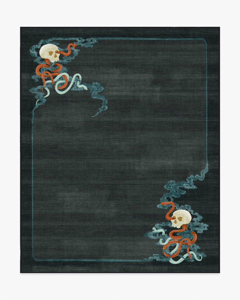 Serpentine Charcoal Flatwoven Rug