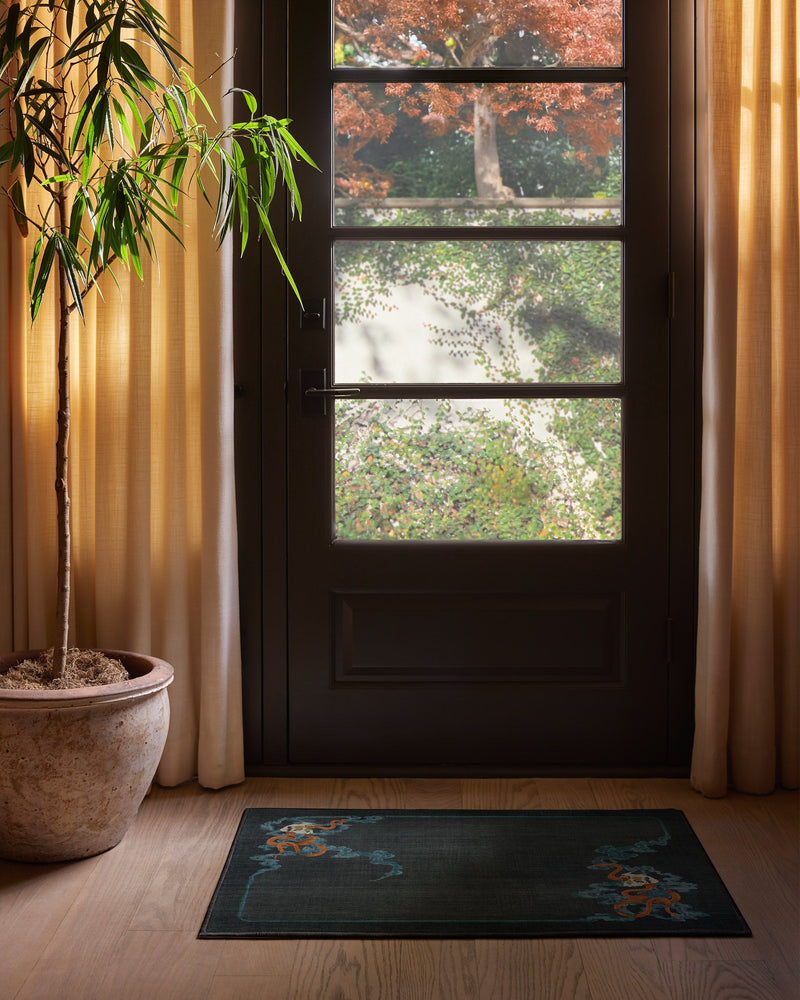 Serpentine Charcoal Flatwoven Rug
