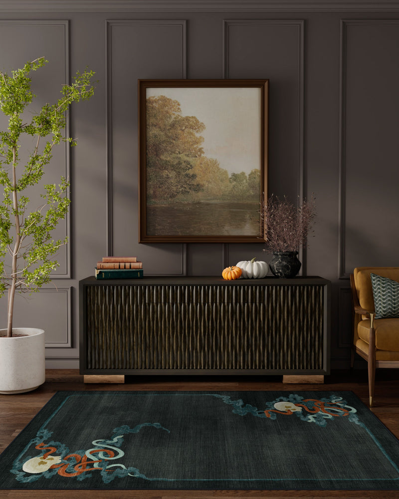 Serpentine Charcoal Flatwoven Rug