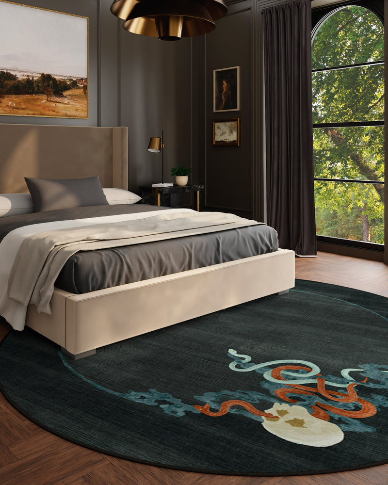 Serpentine Charcoal Flatwoven Rug