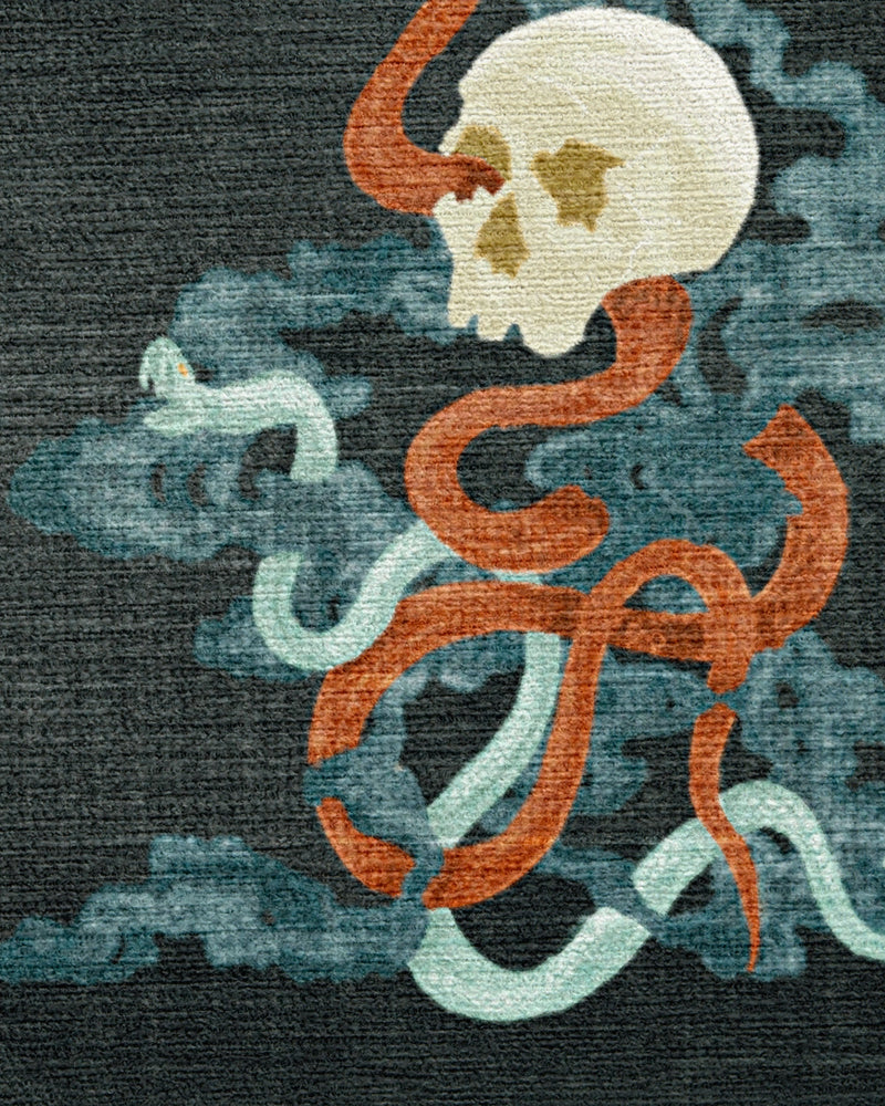 Serpentine Charcoal Flatwoven Rug
