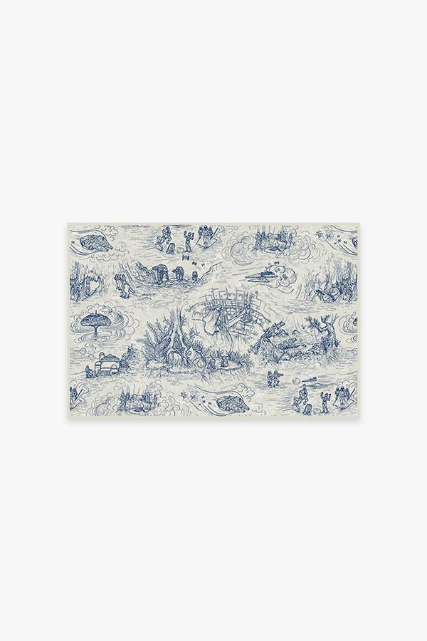 Star Wars Toile Blue Flatwoven Rug