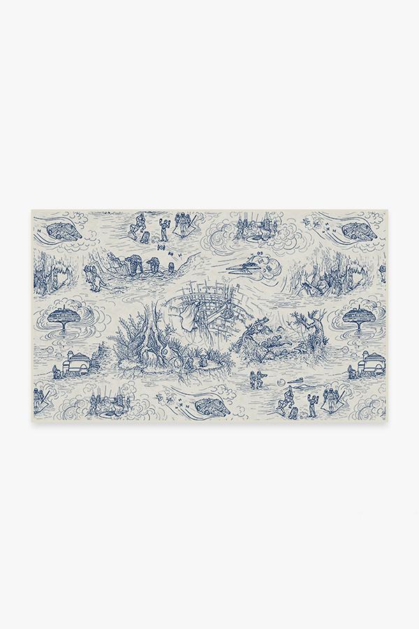Star Wars Toile Blue Flatwoven Rug